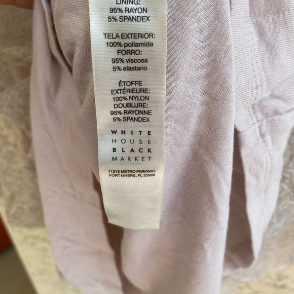 White House Black Market Cream Lace 3/4 Sleeve Blouse - Picture 4 of 4